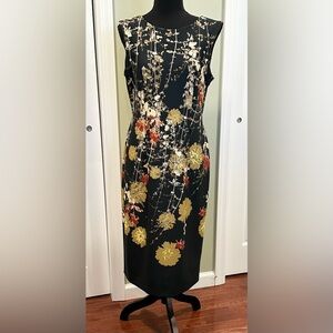 Gabby Skye Black Floral Sleeveless Dress
